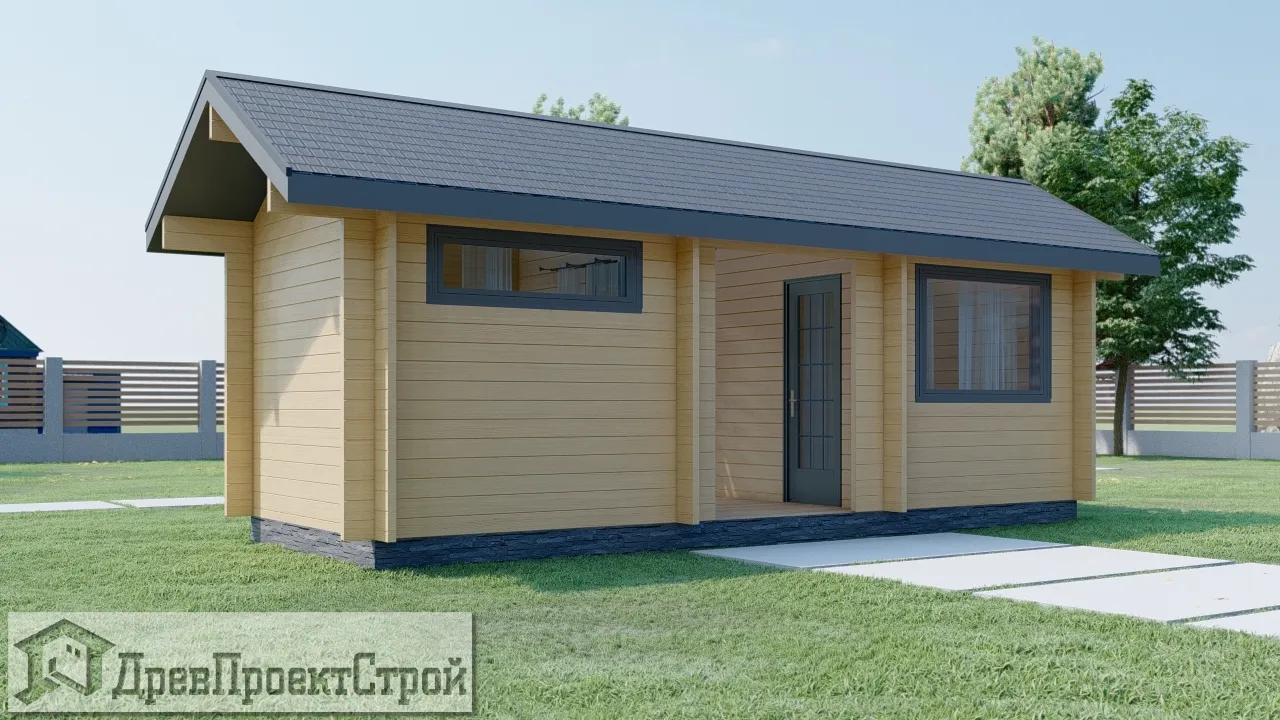 Проект дома из мини бруса № 52.