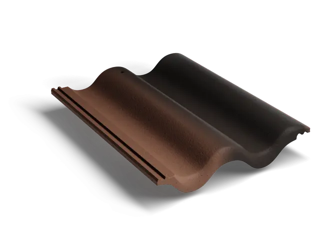 Рядная волновая черепица Antik Коричневый (осенний лист)