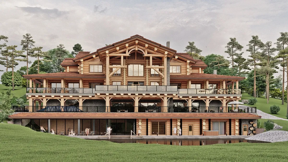 Слайд - Дома ручной рубки из КЕДРА и Лиственницы больших диаметров.